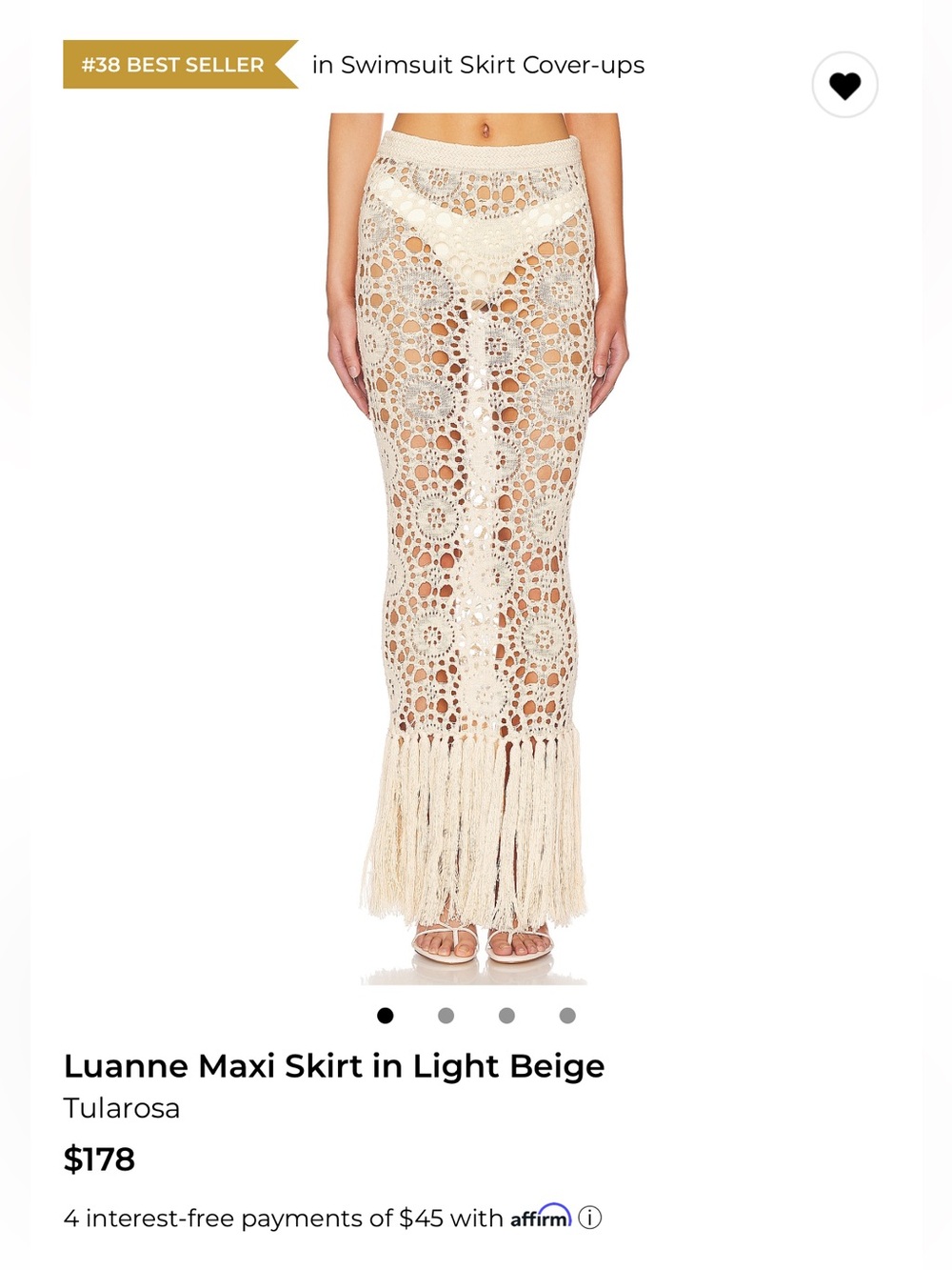 Revolve Tularosa luanne maxi skirt in light beige